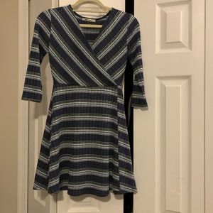 Francesca’s Miami blue knit striped dress
